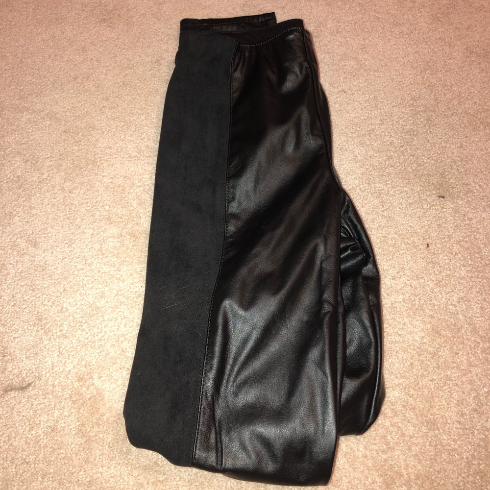 Half-Leather Half-Cotton Pants